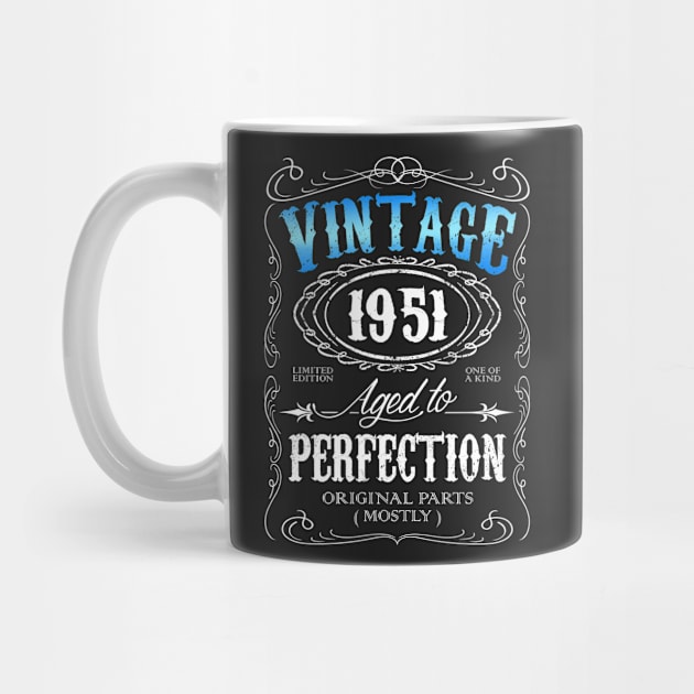 Vintage 1951 aged to perfection 65th birthday gift for men 1951 65 birthday by AwesomePrintableArt